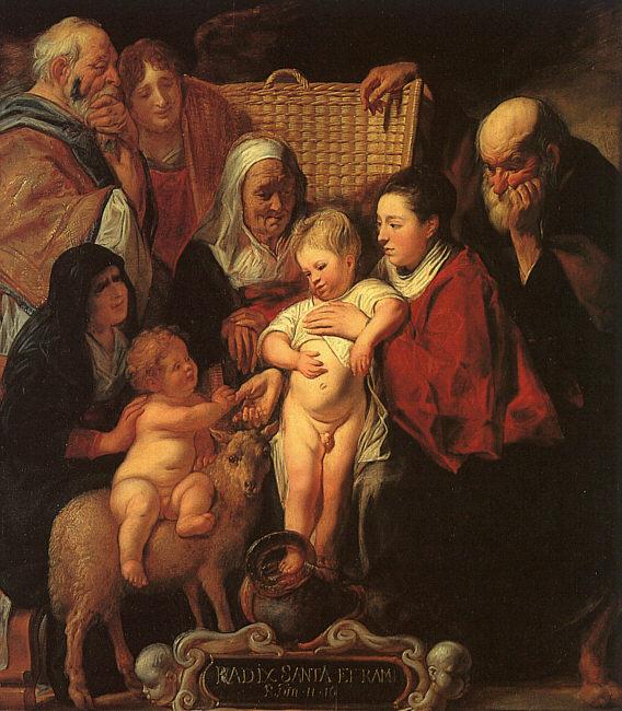 Jacob Jordaens The Holy Family with St.Anne, the Young Baptist and his Parents Sweden oil painting art